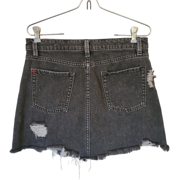 BDG Urban Outfitters Washed Black Distressed Mini Jean Skirt, Size Medium - Picture 4 of 4